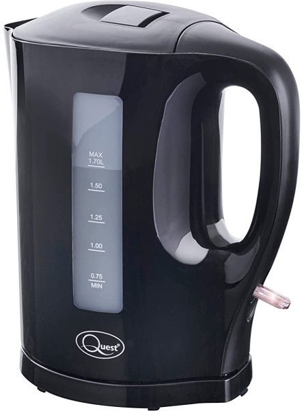 Quest 35109 1.7 Litre Kettle Cord Storage Spout Filter Water Level Indicator BPA Free Black Colour - SISKGK38