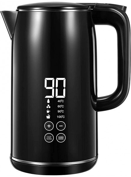 Smart Temperature Control Kettle Kettle With Intelligent One Touch LED Display Keep Warm Function & Safety Off 2200W Fast Boil Double Wall Cool Touch 100% Stainless Steel Inner - MPZEXGUV
