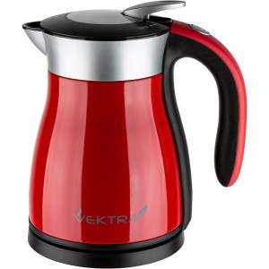 Vektra VEK-1201R Vacuum Insulated Environmentally Eco Friendly Easy Pour Cordless Kettle 1.2 Litre Red - ALOOT199