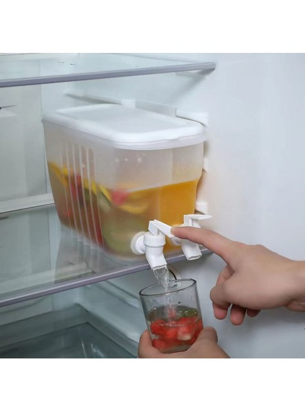 3.5L 2 Compartments Refrigerator Beverage Dispenser with Faucet Large Capacity Cold Drinkware Kettle Juice Drinking Dispenser for Household Cool Water Jug Bucket - AUXR86RH