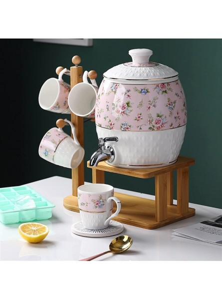N A Ceramic Cold Kettle Large Capacity Cold Kettle with Faucet Set Summer Refrigerator Tea Bucket Color : B Size - NIIYN03J