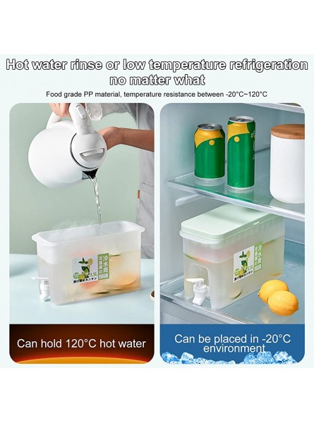 Qihuyi 2-In-1 Cold Kettle with Faucet 3.5L Milk Dispenser with Ice Cubes Trays Large Capacity Juice Dispenser Drink Container for Kitchen Home Party Bar - CDSXIU2O
