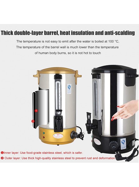 Hot water dispenser dessert wine warmer Electric water boiler dining tank with faucet 30-110°C Large-capacity double-layer stainless steel beverage dispenser For home brewing or business Yello - ZNGXBTTE