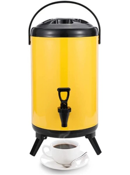 HZWZ Hot Water Dispenser With Faucet Stainless Steel Catering Urn Beverage Dispenser Kettle Thermostat Suitable For Office Party And Buffet 8L 10L 12L Color : Yellow Size : 12L - YNSGS4A9
