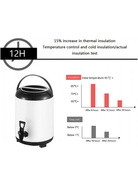 ZGMJ 6L 8L 10L 12L Stainless Steel Hot Water Kettle Dispenser with Cover and Spigot Portable Handle Large Capacity Sealing for Catering Office Hotels Party Color : Black Size : 8L - LJWY8QNG