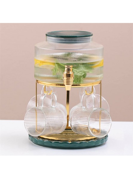 JJZXD Glass Cup Transparent Water Set Teapot with Faucet Rack Iron 2.8L Cold Kettle Summer Drinking Utensils Color : B Size - ASXGG8GK