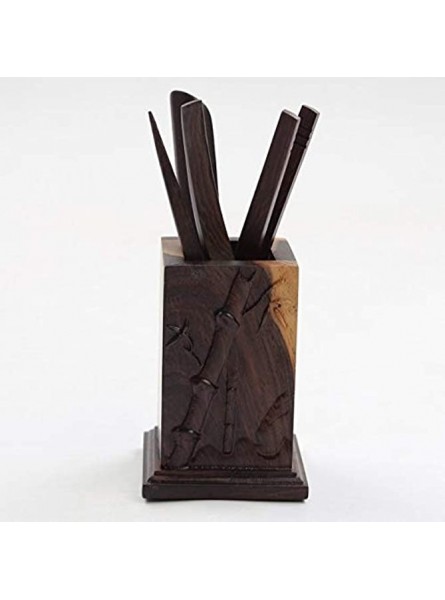 LWL House Tea Set Accessories Solid Wood Carving Tea Tray Decoration Tea Needle Tea Clip Barrel Durable - DRGSQ2F4