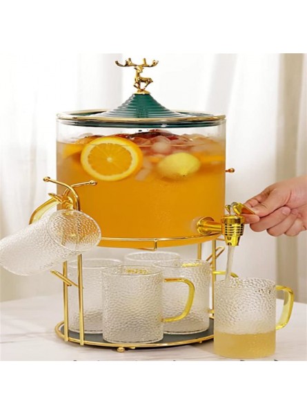 n a With Faucet Cool Kettle Living Room Glass Cup Set Household Tea Cup with Fruit Tea Bucket Cold Kettle Color : A Size : With 6 cups - ULGZM5ST