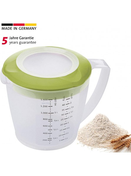 Westmark Mixing Cup Measuring Jug with Splash Guard Lid and Spout Plastic Volume: 1.4 Litres Helena Transparent Green 3105227A - MJWUKDP9