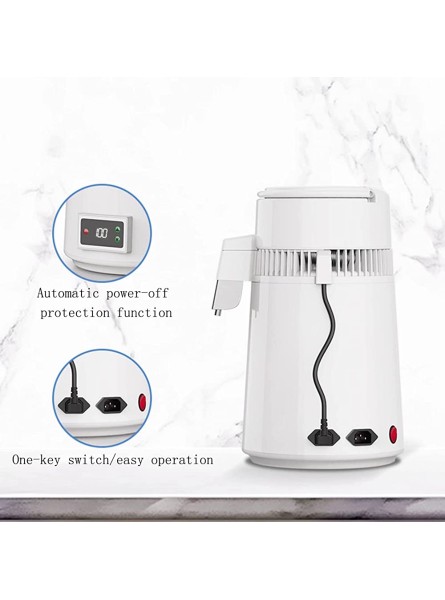 4L Pure Water Distiller Stainless Steel 750W Water Purifier Filter Water Distillers Machine with Collection Bottle for Offices Homes 4L - NBWL2DOU