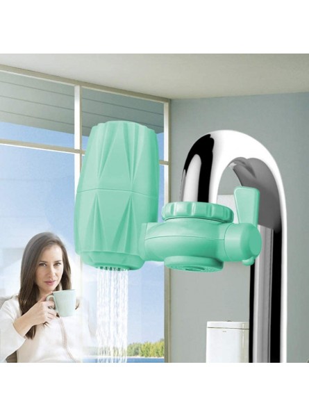 Faucet Water Filter Household Tap Water Purifier Faucets Water Filter PurifierActivated Carbon Washable Ceramic Drinking Filtration System for Kitchen and Bathroom  Color : Green  Size : One size  - HQFVVRVR