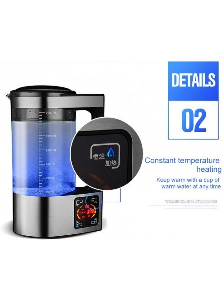 Olmy Hydrogen Rich Water Machine Micro-Electrolysis High Concentration Super Large Capacity 2L Health Care Cup with Intelligent Thermostat Digital Touch Control LED Display Panel for Home and offic - HZLPY6O9