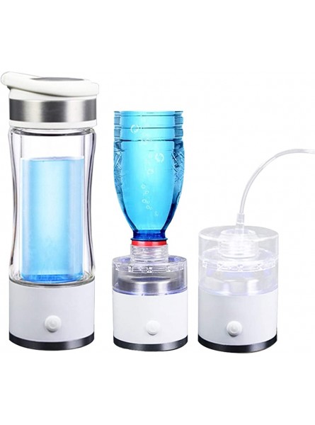 Water Purifiers Portable Hydrogen Rich Water Bottle Hydrogen Generator Glass Bottle H2 Lonizer Electrolysis Cup 5000ppb Max Color : White - JJHCSG5B