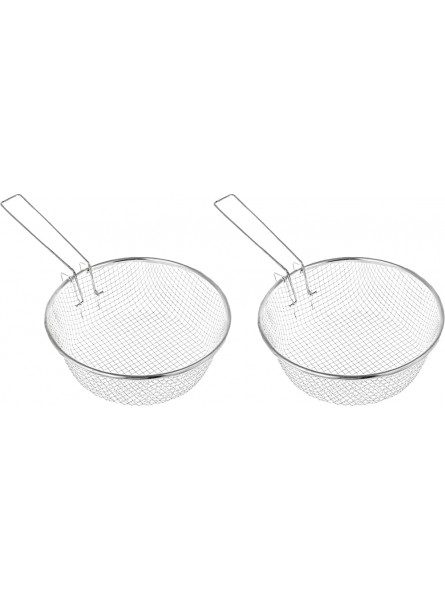 Deep Wire Basket for Cooking Pack of 2 Deep Fryer Strainer Commercial Stainless Steel 11" Inches Fry Baskets With Handle - TZVH3D68
