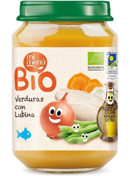 My Mená Pottitos Glass Vegetables and Bass Bio Organic 200 g [Pack of 9] - INDTODS3