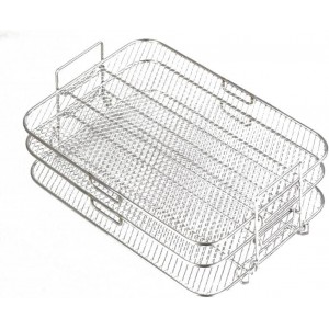 3 Layer Stackable Dehydrator Racks Air Fryer Rack Stainless Steel Toast Rack Air Fryer Accessories Compatible for NINJAFoodi AFG551 IG651 Dishwasher-safe - OSNS66ST