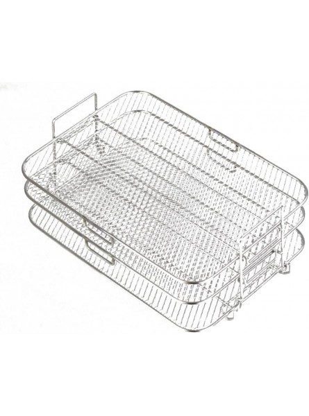 3 Layer Stackable Dehydrator Racks Air Fryer Rack Stainless Steel Toast Rack Air Fryer Accessories Compatible for NINJAFoodi AFG551 IG651 Dishwasher-safe - OSNS66ST