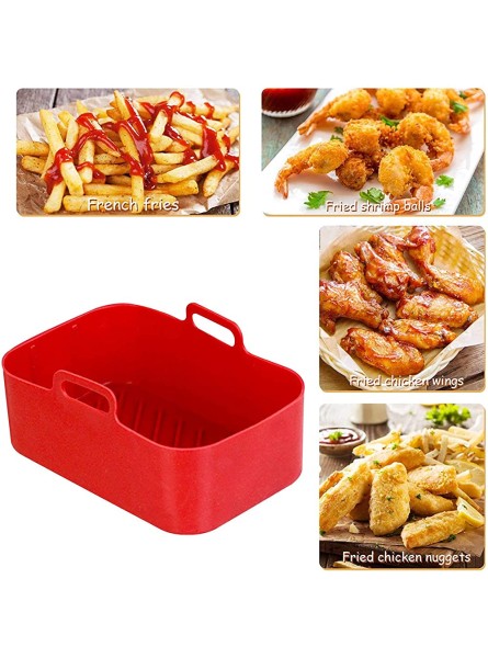 Air Fryer Silicone Pot for Ninja DZ201 Foodi 8QT Replacement for Parchment Paper Liners Air Fryer Oven Accessories for 8QT Double Basket Air Fryers Square - PSBXFBBH
