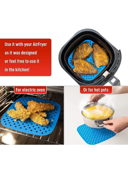 Stuurvnee Reusable Silicone Air Fryer Liners with Air Fryer Magnetic Cheat Plate,Air Fryer Accessories,Non-Stick Parchment Replace - RFDBYB13