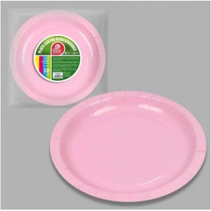 Baby Pink Cardboard Plate Pack of 10 20 cm - YGVS0SAJ