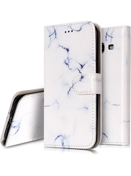 Galaxy J3 Case Express Prime Case Amp Prime Case PHEZEN Samsung Galaxy J3 2016 Wallet Case White Marble Creative Design PU Leather Flip Cover Stand Folio Protective Cover Case with Card Slot - QPYKN2HX