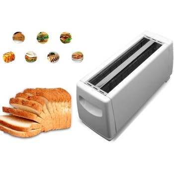 Toaster 4 Slice 1150W Bread Toasters Plastic Material Toaster Dualit 38x13x16.5CM with Baking and Heating Function Temperature Control of 6 Gears,White - CVAO8YUQ