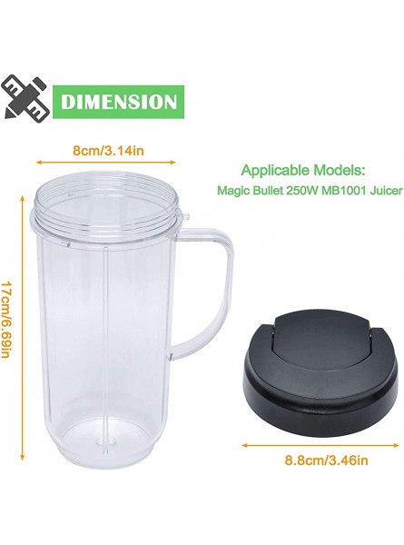 22oz Replacement Part Magic Cup Mug with lid and Cross Blades Replacement Part for Magic Bullet Blender MB1001 Model Juicer and Mixer - OLRAN96Y
