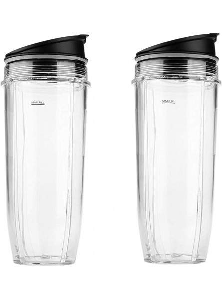 Hicello 2Pcs 32oz Cup & Lid Replacement Set Fit for Nutri Ninja Auto IQ and Duo Blenders BL480 BL490 BL640 & BL680 - STSOTNDI