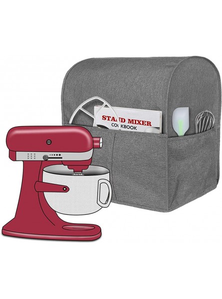 Homai Stand Mixer Cover Compatible with Bowl Lift 5-8 Quart KitchenAid Mixer Cloth Dust Cover with Pocket for Extra Attachments Gray - JKUVG4J1