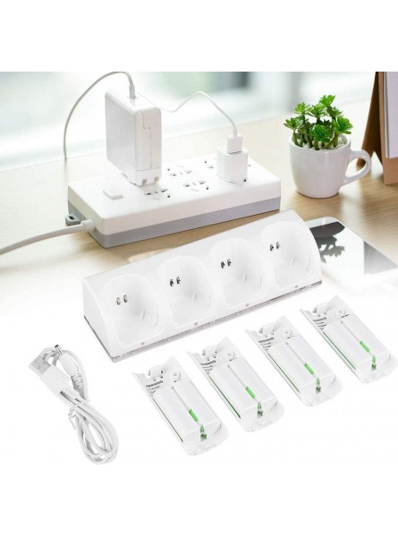 Charging Station,Charger For Wii,White 4 In 1 Charging Station Charger With 4Pcs 2800mAh Battery For Wii Wii Uremotes2800mAh Battery - HJNCEQHM