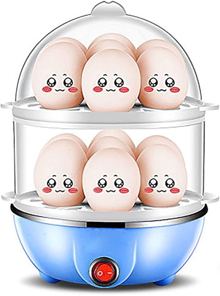 Benficial Electric Egg Boiler,Cooker,Poacher & Omelette Maker Rapid Egg Cooker,14 Hole for Boiled,Poached,Scrambled,Steamed Vegetables,Seafood,Dumplings &More,Auto Shut Off Feature 14 Holes Blue - MTUE4MD8