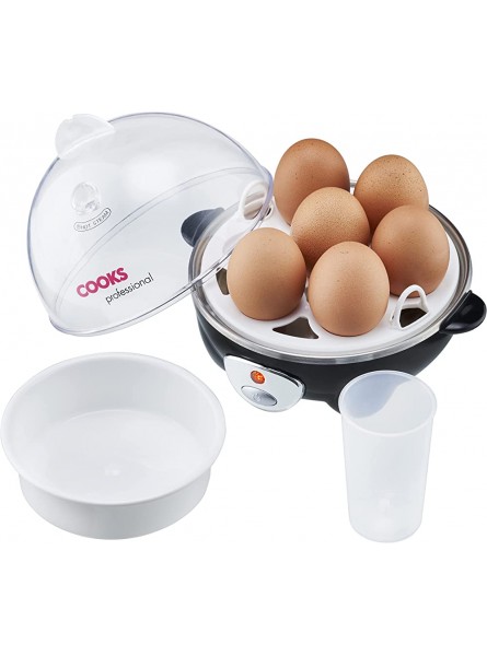 Multi-functional Electric Egg Boiler Poacher Omelette with Automatic Timer for Up to 7 Eggs soft medium & hard Boiled by Cooks Professional - KTVP9OHQ