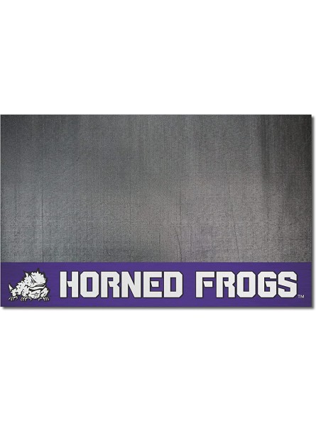 FANMATS 18315 TCU Horned Frogs Vinyl Grill Mat 26in. x 42in. Deck Patio Protective Mat | Oil flame and UV resistant - GBBM8H3U