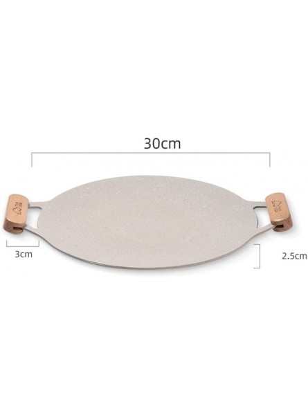 LSZ Grill Plate Nonstick Grill Pan For Stove Tops Circular BBQ Grill Pan With Anti-scald Wooden Handle And Carry Bag Grill Plate Color : A Size : 30CM - EVEFOS2U