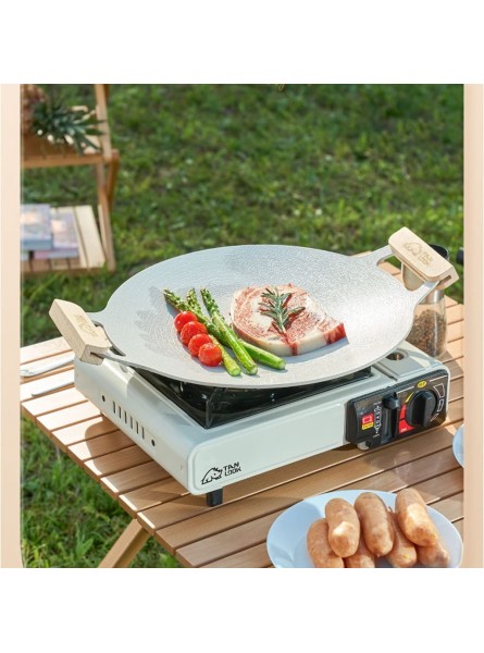 LSZ Grill Plate Nonstick Grill Pan For Stove Tops Circular BBQ Grill Pan With Anti-scald Wooden Handle And Carry Bag Grill Plate Color : A Size : 30CM - EVEFOS2U