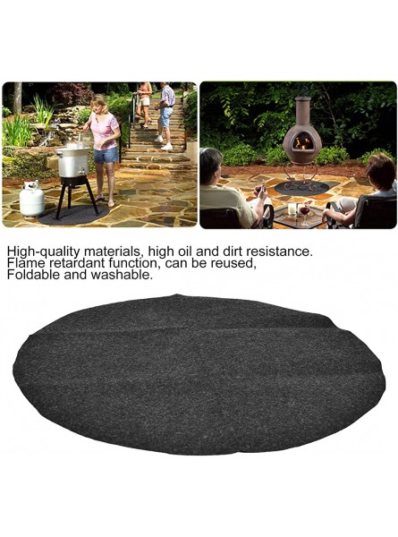 Outdoor Grill Mats Oil Proof Grill Mat Good Absorption Flame Retardant Washable Round for Under Grill for Deck - NSNZTQ9U