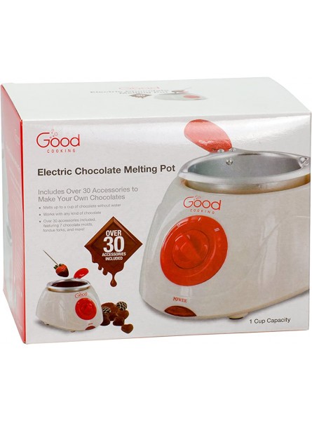 Good Cooking Chocolate Melting Pot- Electric Chocolate Fondue Fountain Pot with Over 30 Free Accessories and 12 Recipes Single - LTWTGBY9