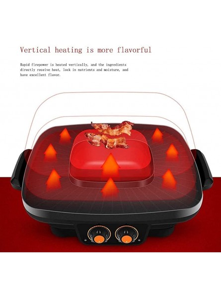 JHYS Multifunctional Indoor Electric Grill,Household Electric Grill Hot Pot Electric Grill Hot Pot Barbecue Oven Household Electric Baking Pan Hot Pot Barbecue Baking Pan Non-stick Smokeless Barbecu - FBEY67N1
