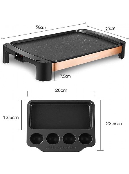 Linjolly Golden Electric Grill Multifunctional Household Pancake Breakfast Smokeless Non-stick Electric Baking Pan 1800 W - LRRW87FF
