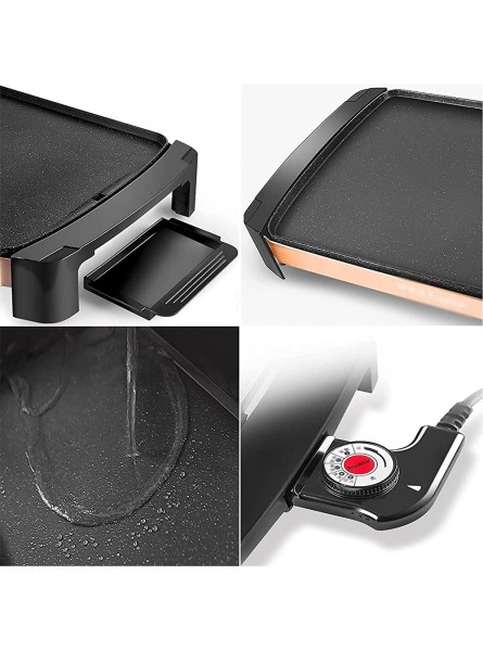 Linjolly Golden Electric Grill Multifunctional Household Pancake Breakfast Smokeless Non-stick Electric Baking Pan 1800 W - LRRW87FF