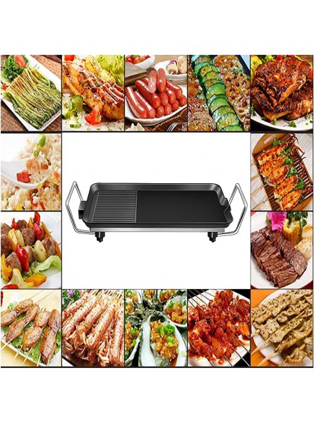 Linjolly Multifunction Electric Grills Easy to Clean Aluminum Alloy Two Zone Grill Pan with Five Speed Adjustment,1360 W - AQAY0FXN