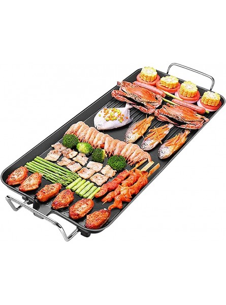Linjolly Portable Electric Grill Non-Stick Electric Bakeware 5 Gear Adjustment for Dinner Parties and Birthday Parties 1355W - WKKUKH0M