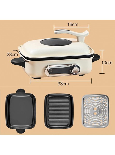 Multi Purpose 4.5 L Electric Grills Hot 1400 W Can Stand Glass Lid with Hot Dish Baking Dish and Stainless Steel Steaming Grid - DEYH1TD0