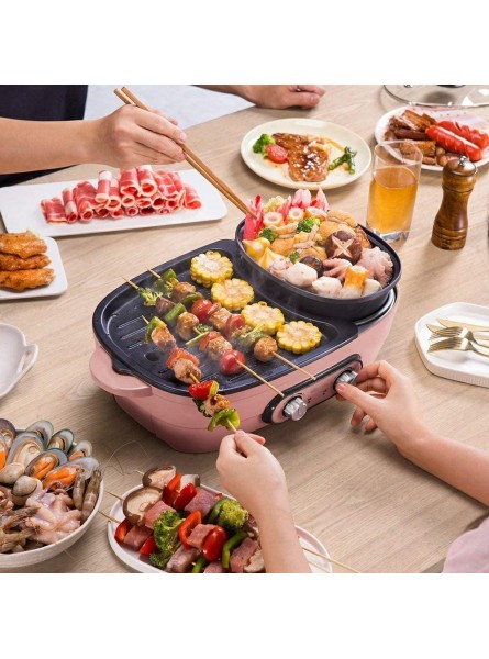 NFY Barbecue Grill Barbecue Hot Pot Double Pot Electric Hot Pot Electric Barbecue Electric Baking Pan,interchangeable stainless steel hot pot rice cooker or frying pan and non-stick Korean - KSTN7YP5