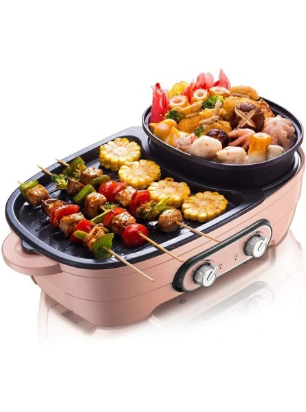 NFY Barbecue Grill Barbecue Hot Pot Double Pot Electric Hot Pot Electric Barbecue Electric Baking Pan,interchangeable stainless steel hot pot rice cooker or frying pan and non-stick Korean - KSTN7YP5
