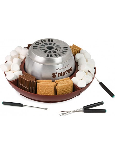 Nostalgia LSM400 Lazy Susan Electric Stainless Steel S'Mores Maker Brown - ROYJBQGO
