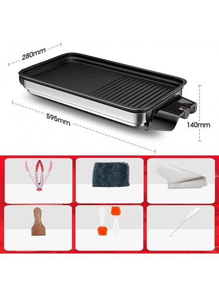 Portable Electric Grill Household Smokeless Non-stick Electric Grill Pan Oil Guide Groove and Oil Leak Hole for 5-8 People - JDYNV30D