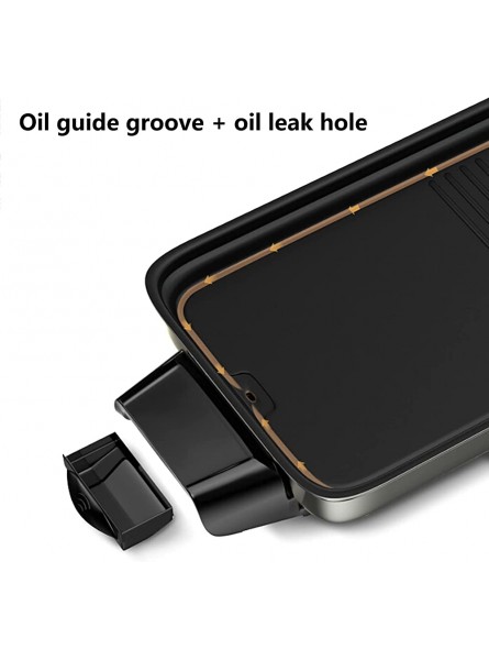 Portable Electric Grill Household Smokeless Non-stick Electric Grill Pan Oil Guide Groove and Oil Leak Hole for 5-8 People - JDYNV30D