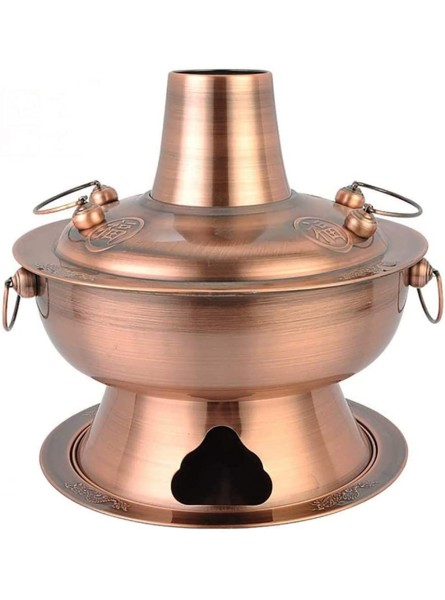 XD Designs Hot Pot Copper-Stainless Steel Traditional Charcoal Heated Soup Steam Boiler Kitchen Gadgets Cookware 34cm - MWVVR7OV