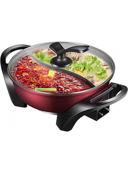 Electric Hot Pot,Portable Electric Skillet with Nonstick Coating,Multi-Function Electric Cooker with Clear Glass Lid & Insulated Handle for 4-6 People - DSNVKXQ4